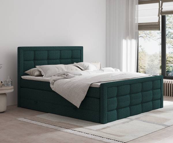 Boxspringbett Ambrosia Grün - Liegefläche Breite: 160 cm