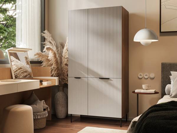 Kleiderschrak Almera Braun - Holzwerkstoff - 90 x 186 x 52 cm