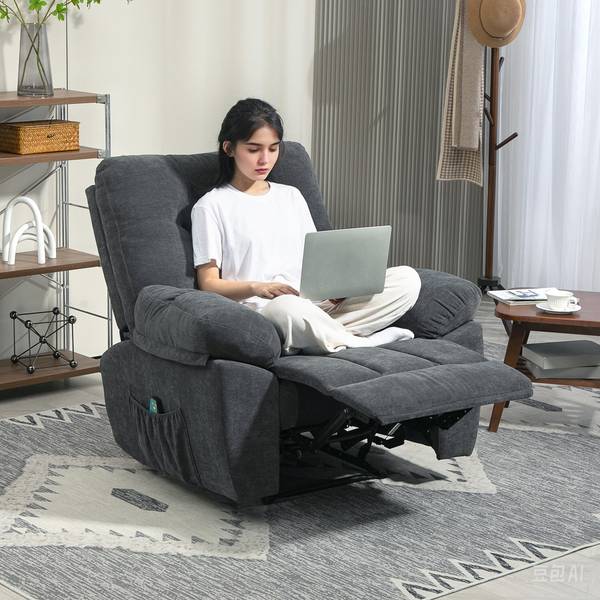 Massagesessel 700-179V90CG Grau - Textil - 100 x 107 x 102 cm