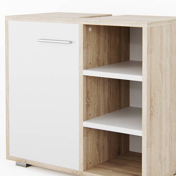 Waschbeckenunterschrank Perry 28066 Eiche Sonoma Dekor - Weiß