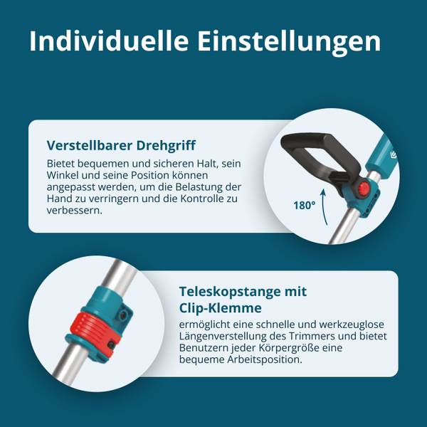 Akku-Trimmer KS CST-20V Blau - Kunststoff - 22 x 15 x 93 cm