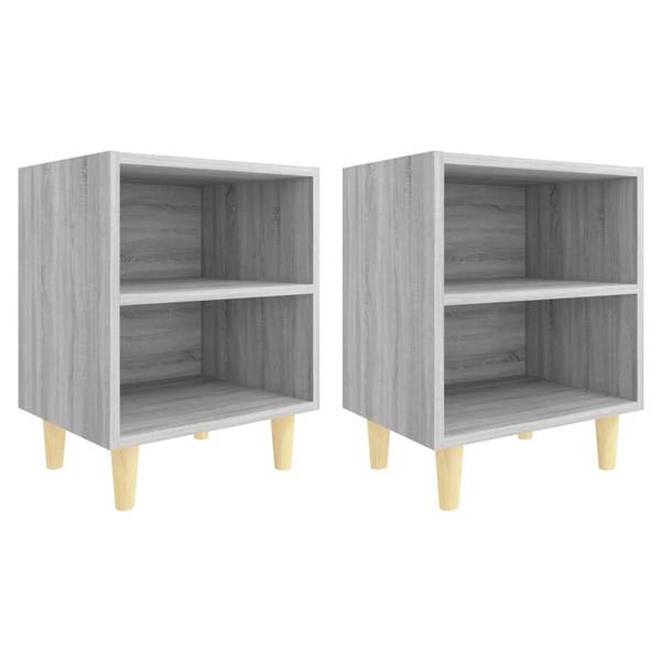 Nachttische 2er Set W856 Grau