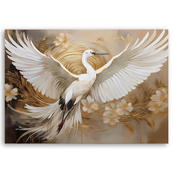 Wandbild vögel abstraktion blumen 90 x 60 cm