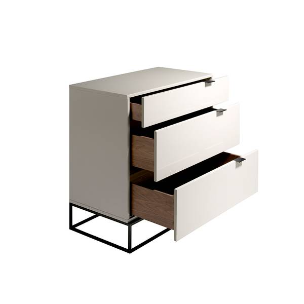 Kommode 7020 Schwarz - Weiß - Zink - 80 x 80 x 45 cm