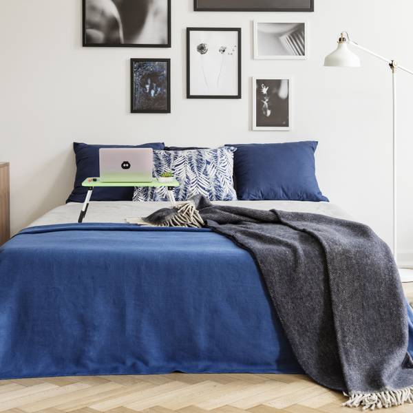 Table de lit ordinateur portable en vert Noir - Vert - Blanc - Fer - 63 x 26 x 40 cm