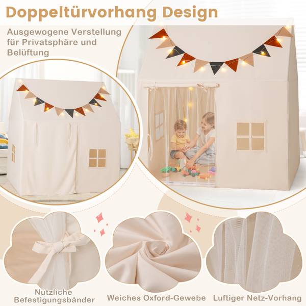 Kinder Spielzelt FB32482NQDE Beige - Textil - 107 x 137 x 123 cm