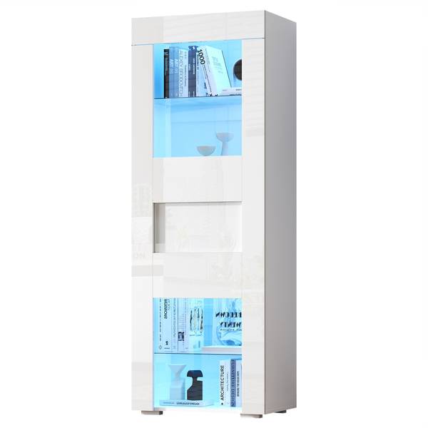 Vitrine Daphnis Ⅲ Weiß - Holzwerkstoff - Glas - 60 x 40 x 40 cm