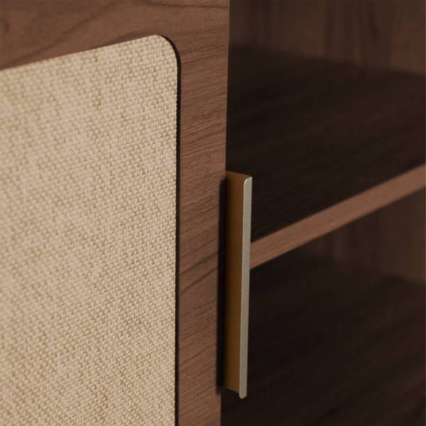 TV-Möbel Etta Braun - Rattan - 39 x 50 x 120 cm