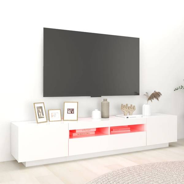 TV-Schrank mit LED-Leuchten D840 Weiß