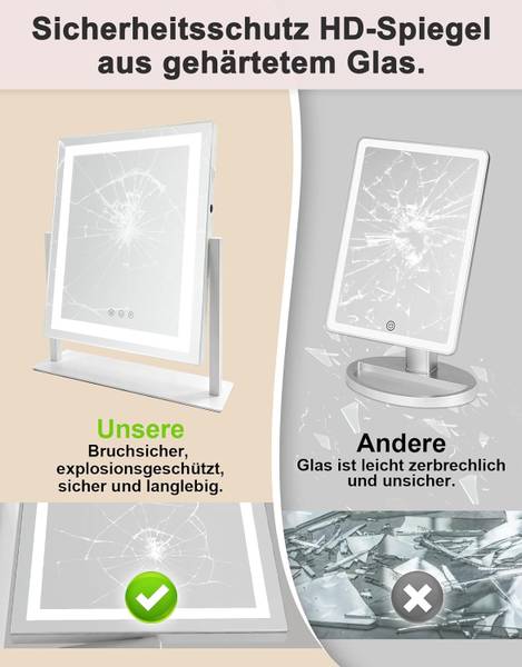 Schminkspiegel WEFK Weiß - Spiegelglas - 10 x 47 x 35 cm