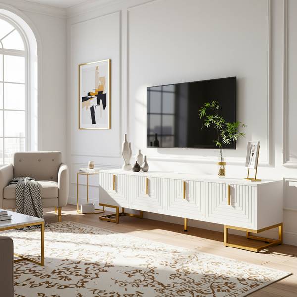 TV Lowboard Squamul Weiß - Holzwerkstoff - 40 x 46 x 170 cm