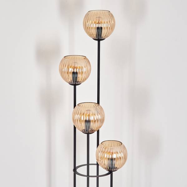 Stehlampe Cesaro Orange - Kiefer - Aluminium - Klarglas - 74 x 147 x 13 cm