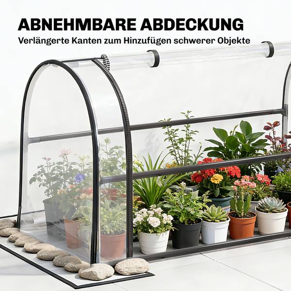 Hochbeet mit Gewächshaus 84H-571V00BK Schwarz - Metall - 49 x 136 x 100 cm