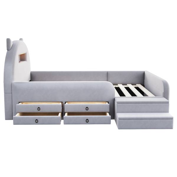 Einzelbett K-2251 Hellgrau