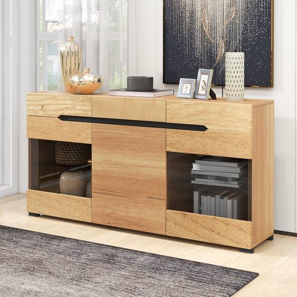 Sideboard Kranqruk Braun - Holzwerkstoff - 35 x 80 x 140 cm