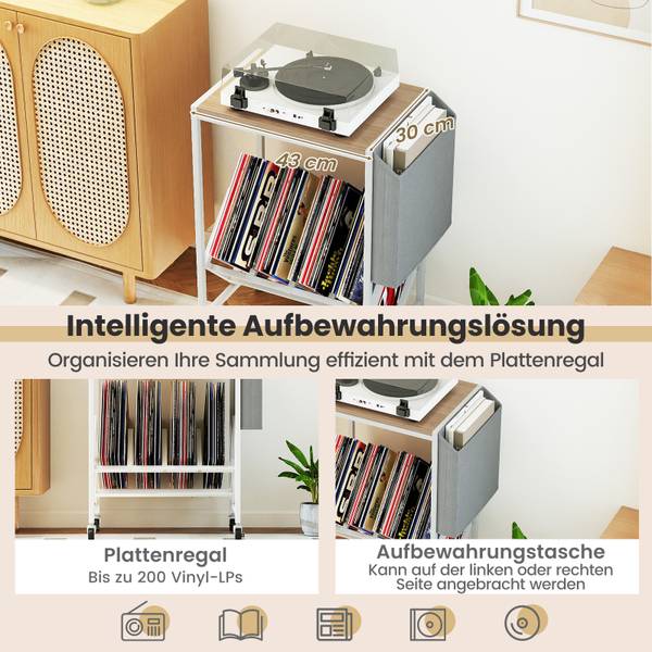 Schallplattenregal VH35524 Weiß