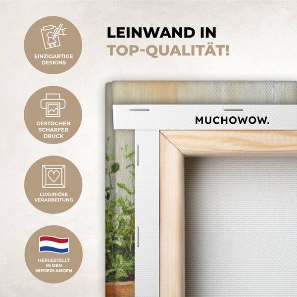 LEINWANDBILD Töpfe Orange - Baumwollstoff - 20 x 30 x 2 cm