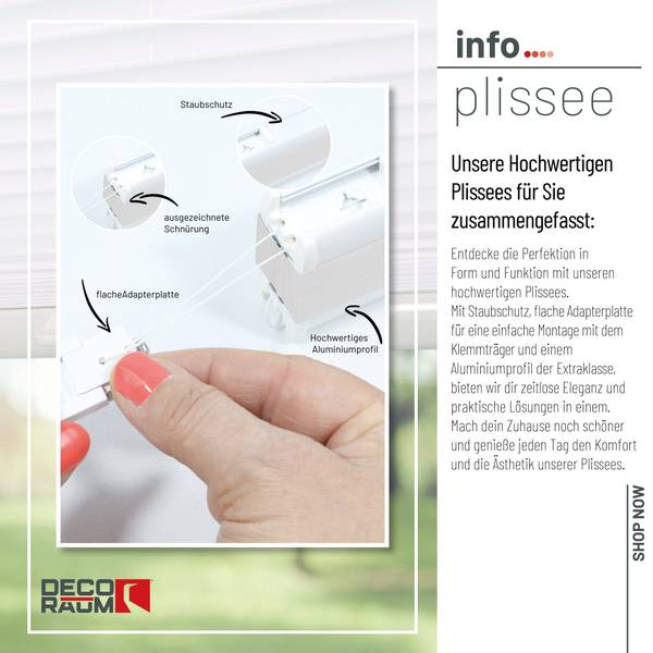 Plissee Basic ohne Bohren Weiß - 115 x 150 cm