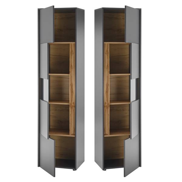 Stauraumschrank CRISP-61-184 Grau - Holzwerkstoff - 70 x 200 x 40 cm