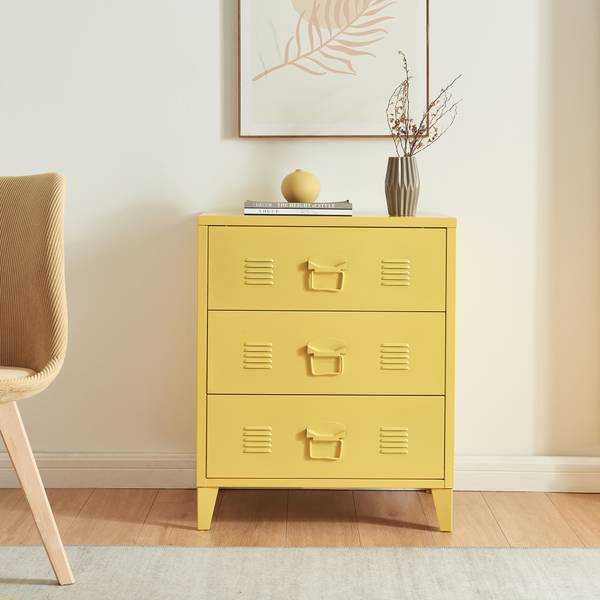 Commode métallique Hämeenlinna Jaune - 60 x 72 cm