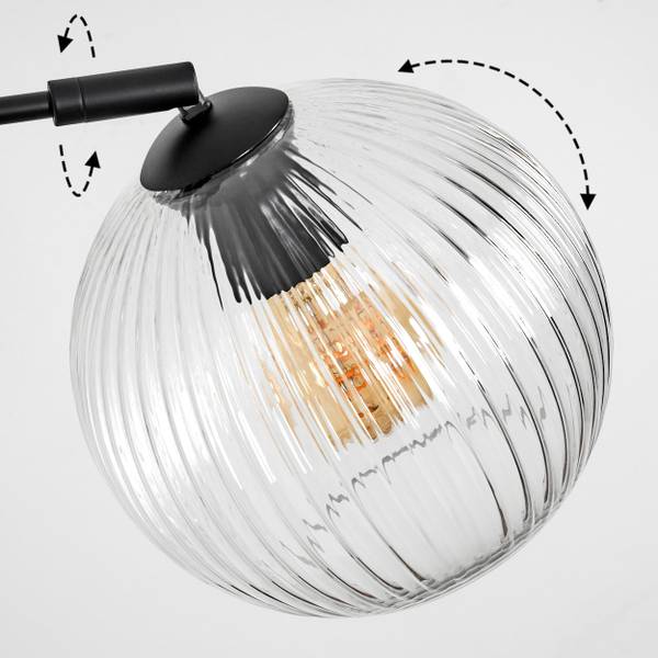 Stehlampe Cesaro Aluminium - Klarglas - Marmor - 101 x 185 x 72 cm