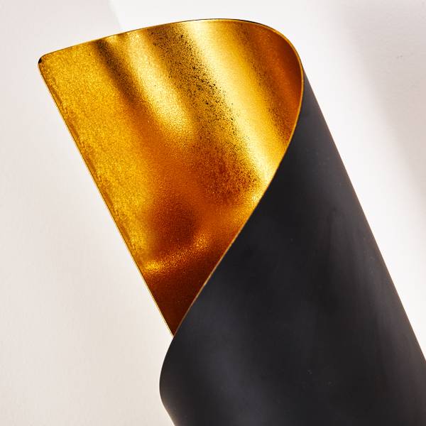 Tischleuchte Barberino Schwarz - Gold - Metall - 12 x 24 x 12 cm