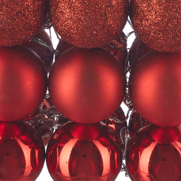 Boules de Noël en lot de 50 Rouge - Argenté