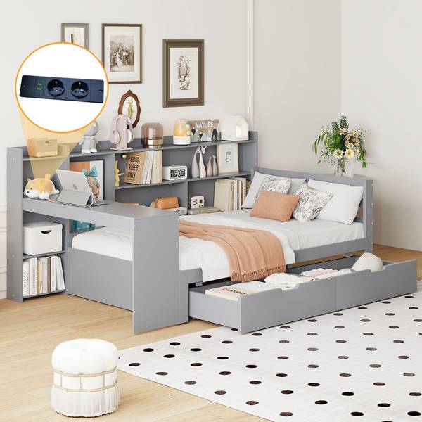 Schlafsofa Phoebus Ⅱ Grau - Weiß