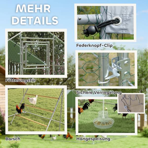 Hühnerstall D51-436V04SR Breite: 400 cm