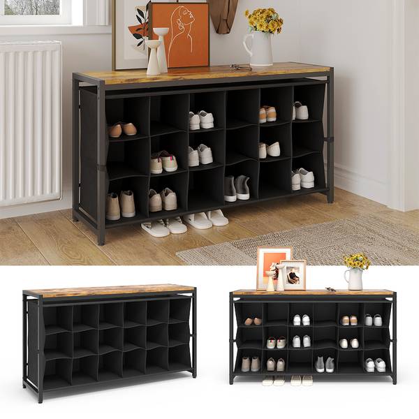 Schuhschrank Fyrk 51611 Braun - Holzwerkstoff - 100 x 55 x 30 cm