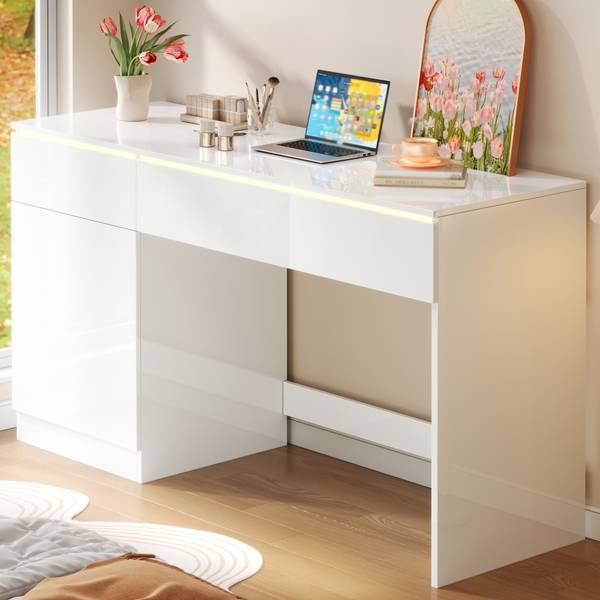 Schreibtisch BA1250M Ⅱ Weiß - Holzwerkstoff - 50 x 78 x 120 cm