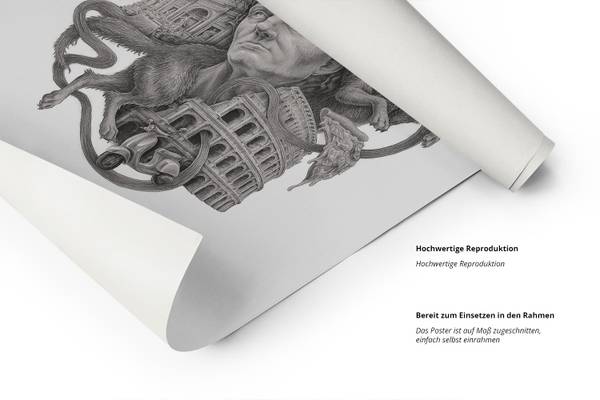 Poster Rom Kapitolinische Wölfin 30 x 42 cm