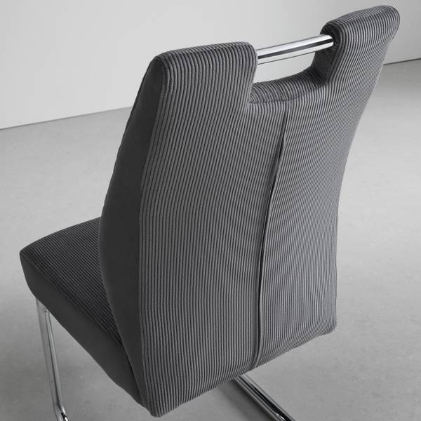 Schwingstuhl LEA Grau - Metall - Textil - 44 x 97 x 59 cm