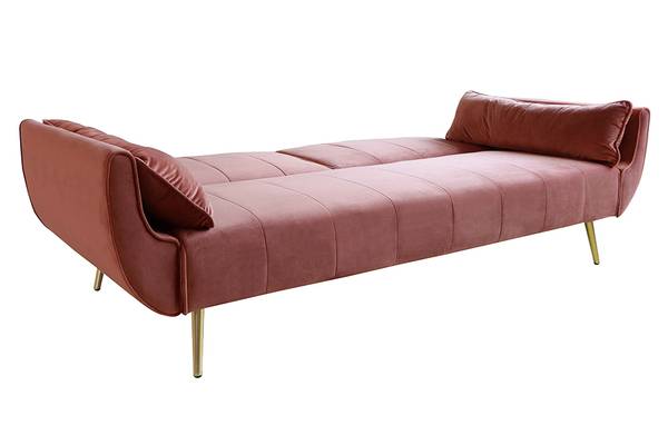Schlafsofa DIVANI Gold - Hellrosa - Textil - Holzart/Dekor