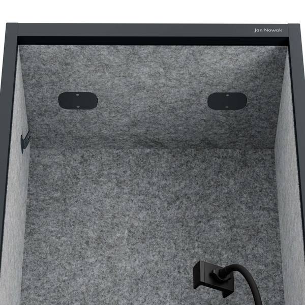 Akustikkabine Sally Schwarz - Grau - Metall - 60 x 185 x 40 cm