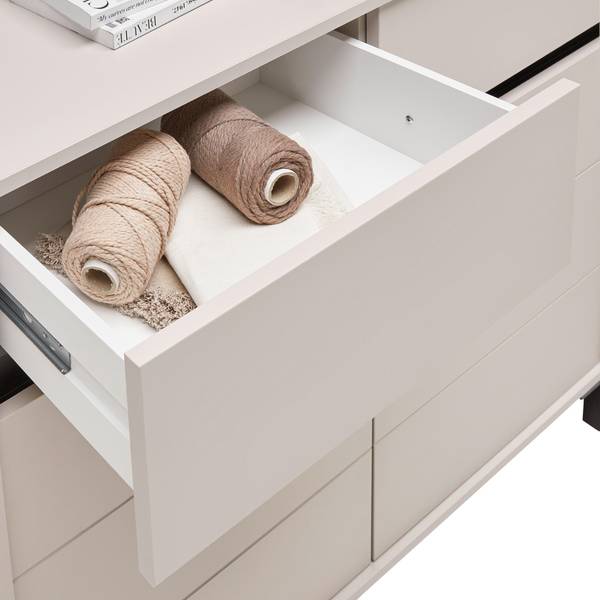 Kommode ARRAN Beige - Schwarz - Holzwerkstoff - 106 x 90 x 40 cm