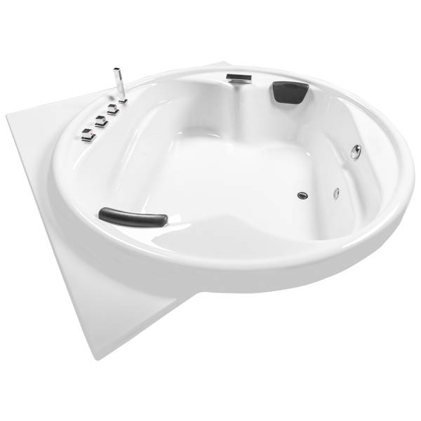 Badewanne XXL Gomera Ecke Weiß - Polyacryl - 186 x 64 x 186 cm
