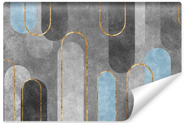 Vlies-Fotobehang ABSTRACTIE Glamour blauw - 300 x 210 x 210 cm