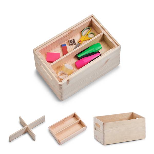 Allzweckkisten-Set, 3-tlg., Nadelholz Braun - Holzwerkstoff - 20 x 15 x 30 cm