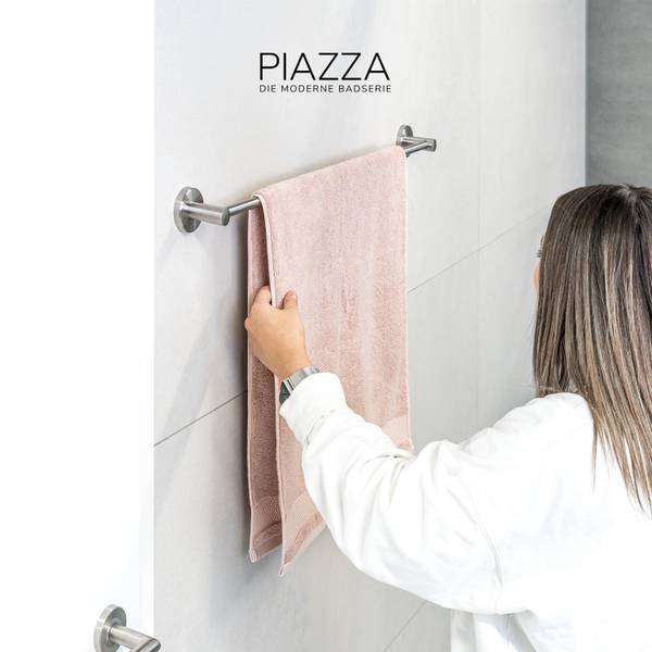 Badetuchstange Piazza 91552 Silber - Metall - 76 x 6 x 6 cm