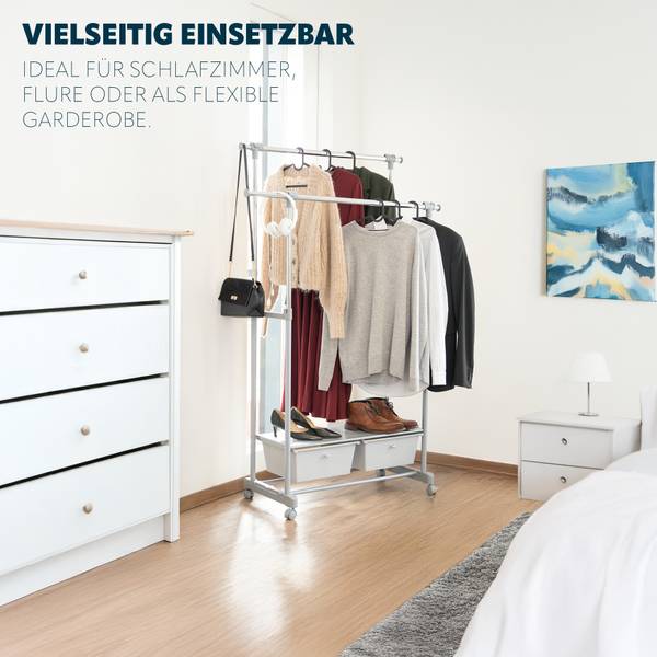 Kleiderstange 82819 Grau - Metall - 129 x 164 x 42 cm