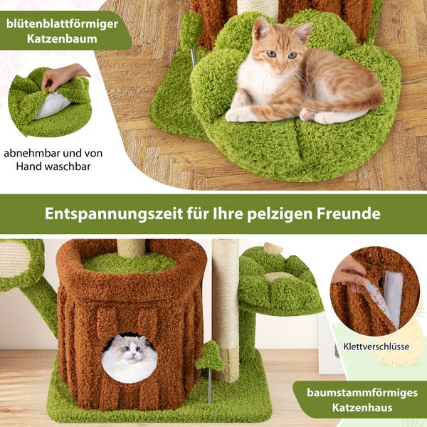 Katzenbaum BH32561SZDE Grün - Holzwerkstoff - 40 x 92 x 55 cm