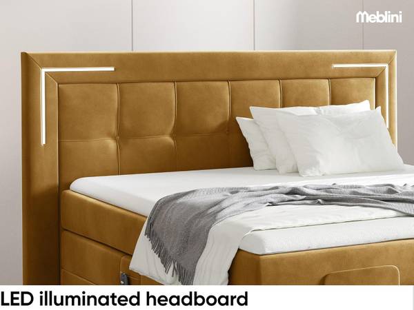 Boxspringbett TARENTE Senfgelb