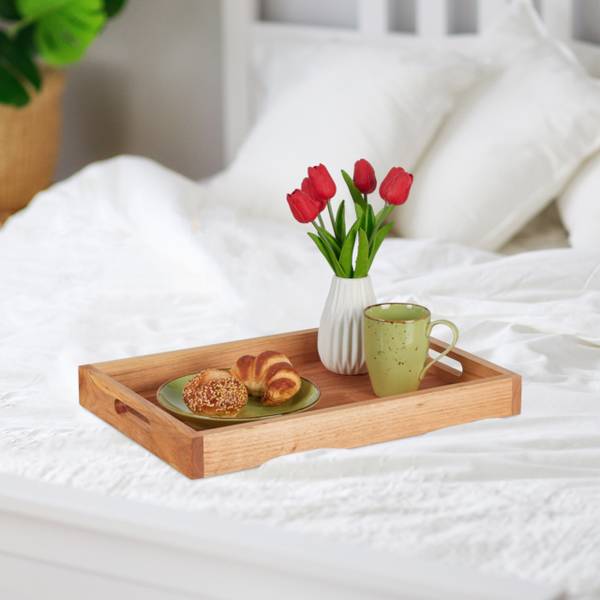 Serviertablett aus Walnussholz & MDF Braun - Holzwerkstoff - 55 x 5 x 35 cm