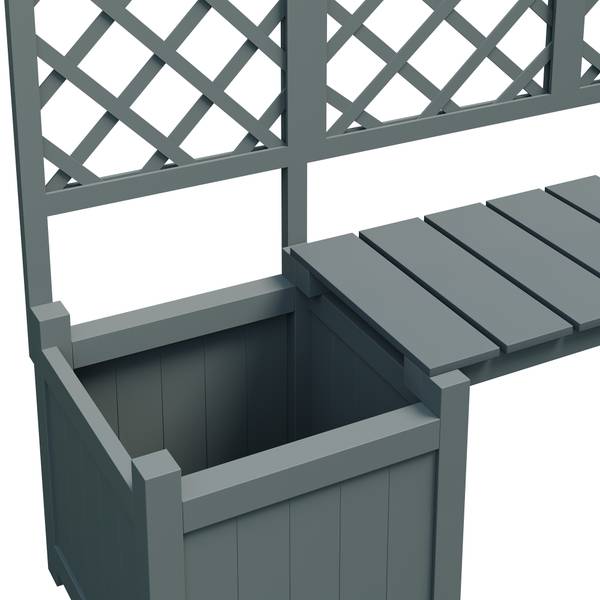 Spalier Emilia mit Blumenkasten Grau - Massivholz - 169 x 145 x 42 cm