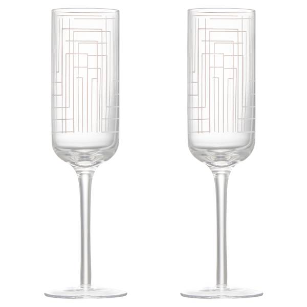Champagnerflöte Maze 2er-Set Glas - 14 x 21 x 6 cm