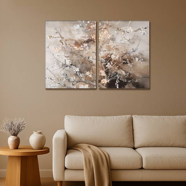 LEINWANDBILD Mandelblüte 2er Set 100 x 70 cm
