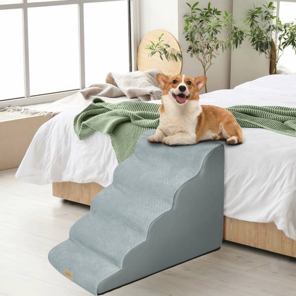 Haustiertreppe Hundetreppe Hunderampe Grau - 39 x 56 x 85 cm