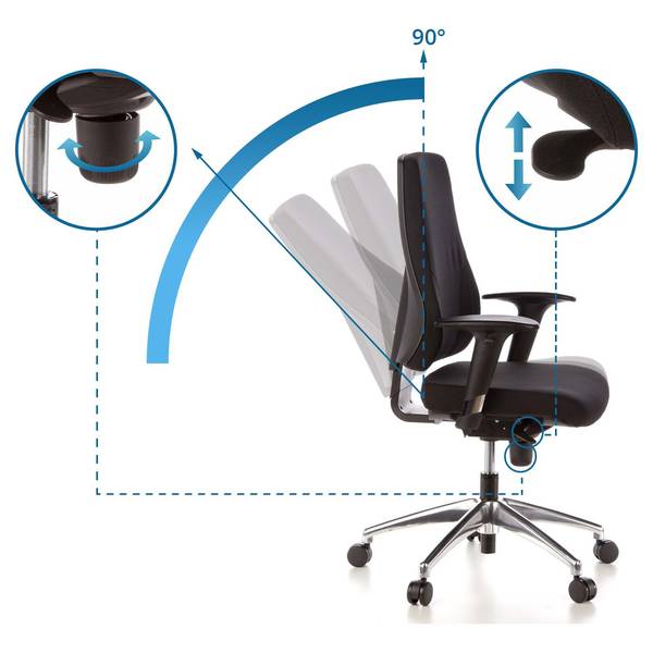 Bürostuhl PRO-TEC 200 Schwarz - Polyester - 60 x 126 x 45 cm