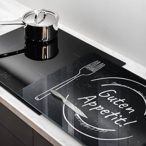 Schneidebrett Guten Appetit! Schwarz - Glas - 80 x 52 x 1 cm